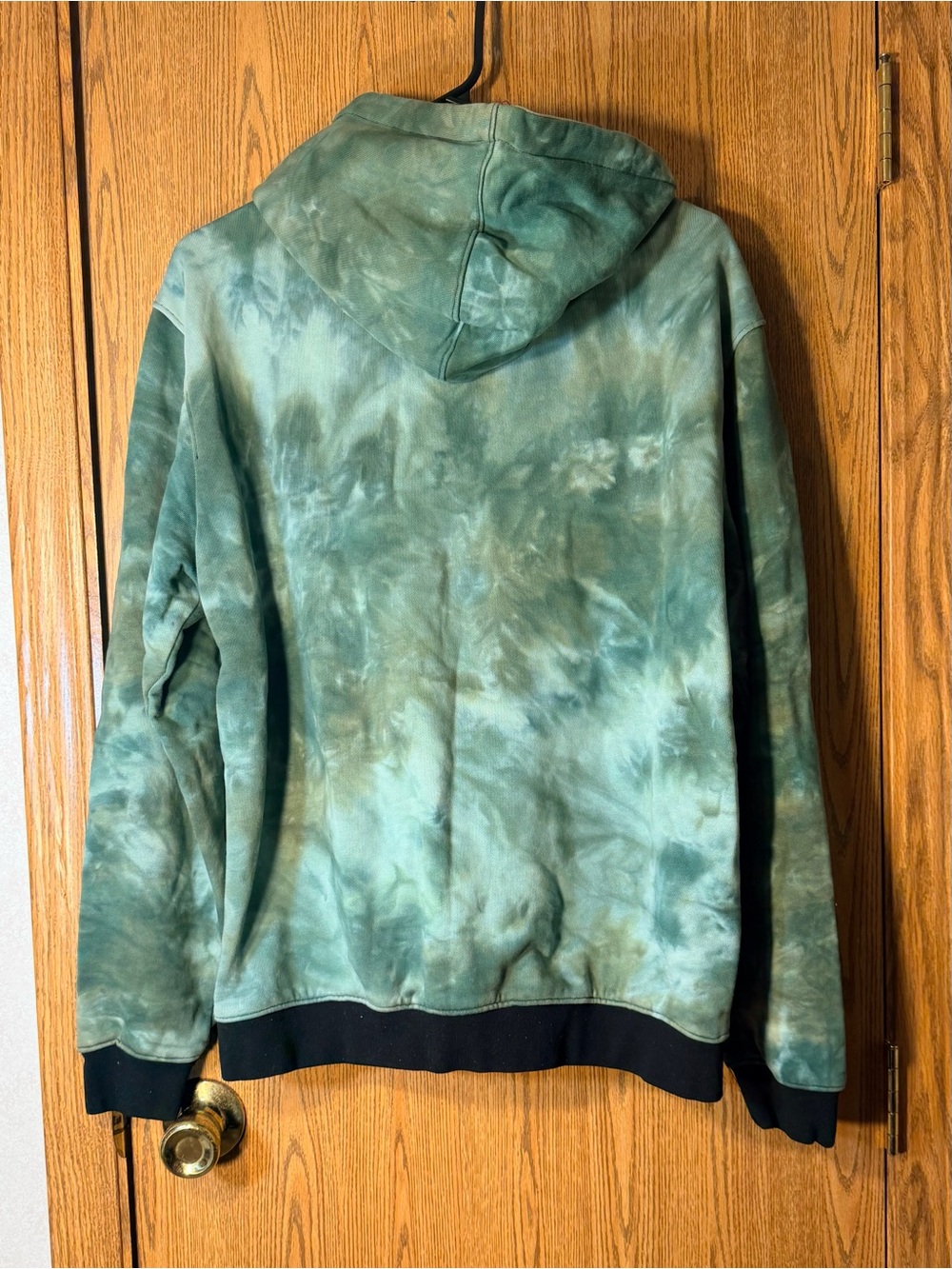 Black Pyramid Green Tie-Dye Hoodie with Blue Chenille Logo - Picture 6 of 6